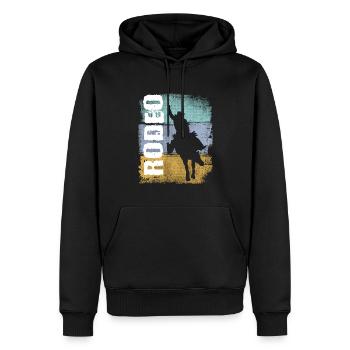 Rodeo Vintage Retro Rodeo Rider - Men’s Premium Organic Hoodie - black - Front - Nico (187cm)