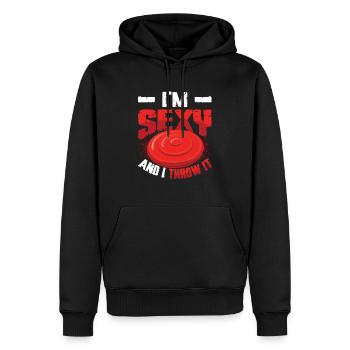 Je suis sexy et je le jette - Sweat à capuche Premium bio Homme - noir - Devant - Nico (187cm)