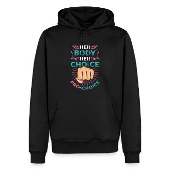 Her Body, Her Choice, Pro Choice Womens Right - Männer Premium Bio Hoodie - Schwarz - Vorne - Nico (187cm)