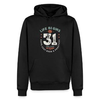 31 Birthday Funny 31 Years Old - Men’s Premium Organic Hoodie - black - Front - Nico (187cm)