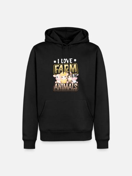 Ich Liebe Bauernhoftiere, Kinderbauernhof - Männer Premium Bio Hoodie - Schwarz