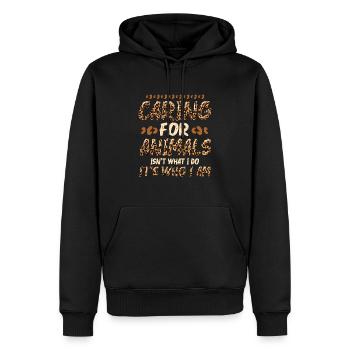 Caring for animals - animal shelter, animal lovers - Men’s Premium Organic Hoodie - black - Front - Nico (187cm)