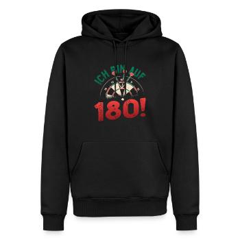 Ich Bin Auf 180, Dartspieler - Männer Premium Bio Hoodie - Schwarz - Vorne - Nico (187cm)