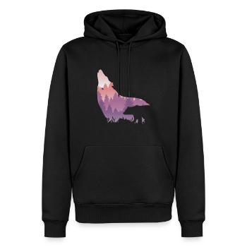 Timber Wolf - Männer Premium Bio Hoodie - Schwarz - Vorne - Nico (187cm)