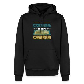 Kodierung Ist Meine Kardio, Code Programmierer - Männer Premium Bio Hoodie - Schwarz - Vorne - Nico (187cm)