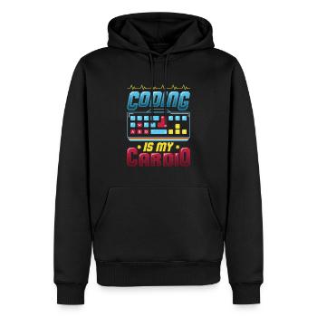 Kodierung Ist Meine Kardio, Code Programmierer - Männer Premium Bio Hoodie - Schwarz - Vorne - Nico (187cm)