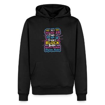 Kleinkind Jagt Windel, Wechselnde Tagesmutter - Männer Premium Bio Hoodie - Schwarz - Vorne - Nico (187cm)