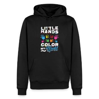 Little Hands Color My World, Kindergarten Lehrerin - Männer Premium Bio Hoodie - Schwarz - Vorne - Nico (187cm)
