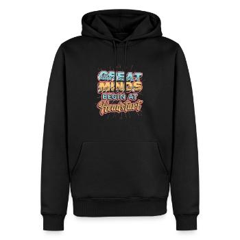 Great minds start at Headstart, ABCD Teacher - Men’s Premium Organic Hoodie - black - Front - Nico (187cm)