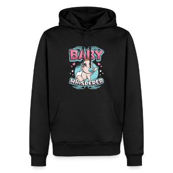 La chuchotrice, nounou, assistante maternelle, baby-sitter - Sweat à capuche Premium bio Homme - noir - Devant - Nico (187cm)