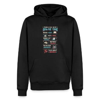 Amateur de livres, Lecture, Livres, Addicted - Sweat à capuche Premium bio Homme - noir - Devant - Nico (187cm)
