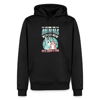 Caring for animals - animal shelter, animal lovers - Men’s Premium Organic Hoodie - black - Front - Nico (187cm)
