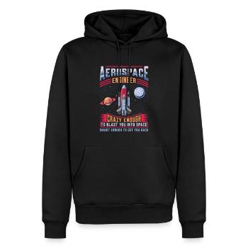 Ingénieur aérospatial - Sweat à capuche Premium bio Homme - noir - Devant - Nico (187cm)