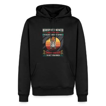 Ingénieur aérospatial - Sweat à capuche Premium bio Homme - noir - Devant - Nico (187cm)