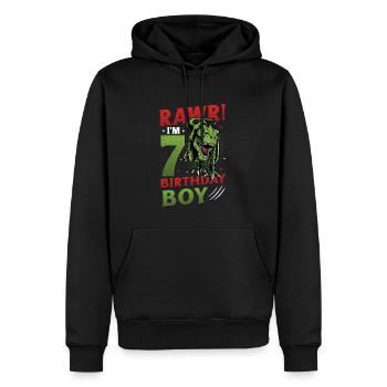 Rawr 7th Birthday Boy Happy Birthday Dinosaurier - Männer Premium Bio Hoodie - Schwarz - Vorne - Nico (187cm)