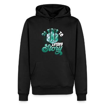 20 pages of each story, pen and paper - Men’s Premium Organic Hoodie - black - Front - Nico (187cm)