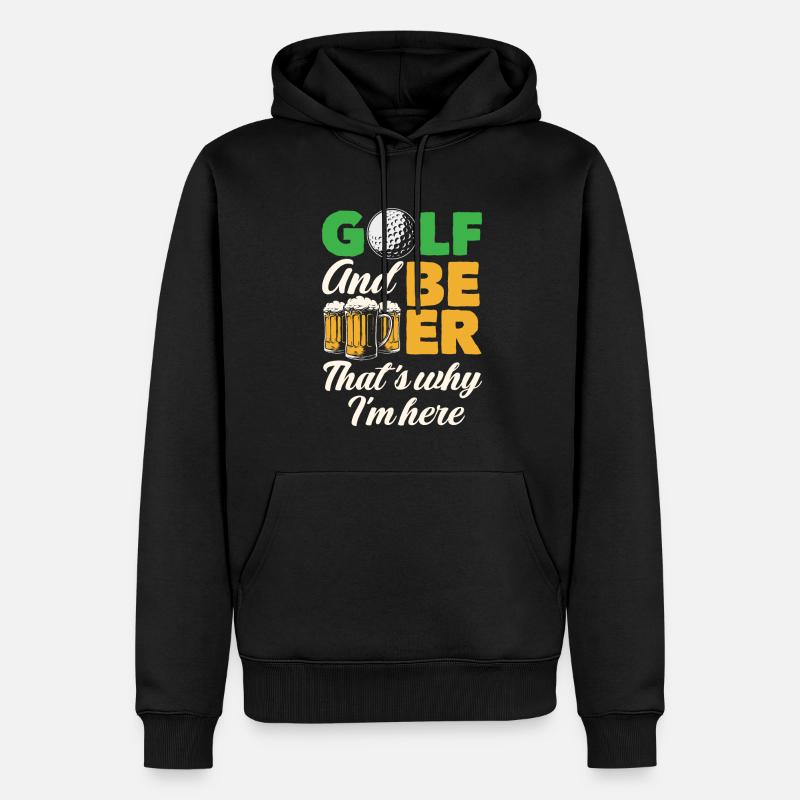 Bière de golf - Sweat à capuche Premium bio Homme - noir
