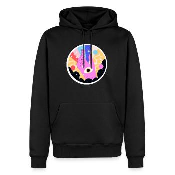 HÄNDE AUGEN - Männer Premium Bio Hoodie - Schwarz - Vorne - Nico (187cm)