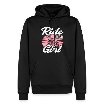 Motocross Frauen Mädchen Hobby Motorsport - Männer Premium Bio Hoodie - Schwarz - Vorne - Nico (187cm)