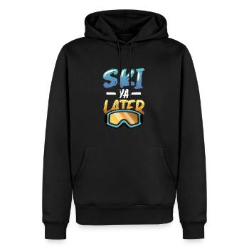 Ski Ya Later, fun skiing - Men’s Premium Organic Hoodie - black - Front - Nico (187cm)