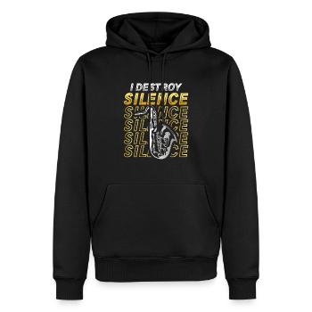 Ich Zerstöre Die Stille, Lustiges Saxophon - Männer Premium Bio Hoodie - Schwarz - Vorne - Nico (187cm)