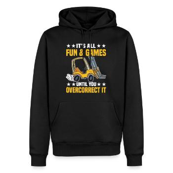 Conducteur de chariot élévateur | Cadeaux professionnels pour chariots élévateurs - Sweat à capuche Premium bio Homme - noir - Devant - Nico (187cm)