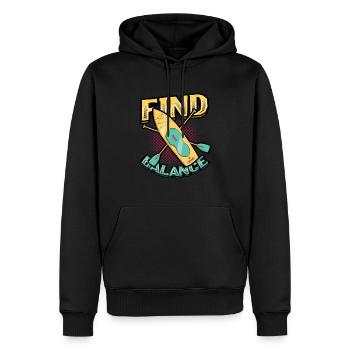 Finding balance - Men’s Premium Organic Hoodie - black - Front - Nico (187cm)