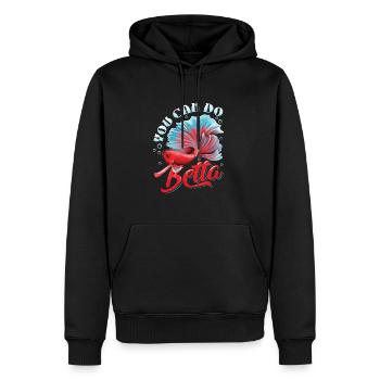 Détention de poisson betta - Sweat à capuche Premium bio Homme - noir - Devant - Nico (187cm)
