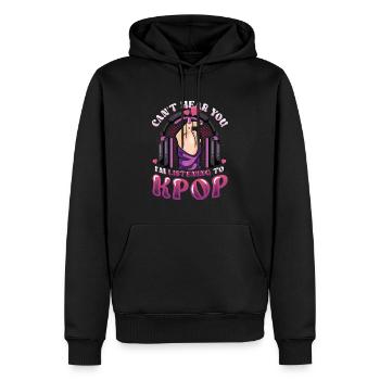 I don't hear you, I hear Kpop - Men’s Premium Organic Hoodie - black - Front - Nico (187cm)