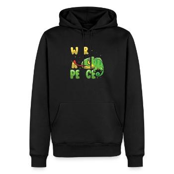 Caméléon de la Paix, Mouvement pour la Paix - Sweat à capuche Premium bio Homme - noir - Devant - Nico (187cm)