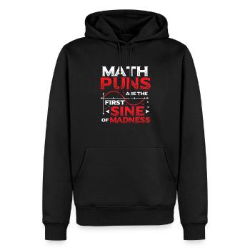 Professeur de mathématiques, étudiant en mathématiques, jeux de mots mathématiques - Sweat à capuche Premium bio Homme - noir - Devant - Nico (187cm)