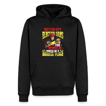 Ohne Elektriker, Wäre Die Welt Eine Dunklere - Männer Premium Bio Hoodie - Schwarz - Vorne - Nico (187cm)