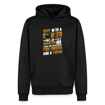 Schlaf Mit Einem Kegler - Lustiges Bowling - Männer Premium Bio Hoodie - Schwarz - Vorne - Nico (187cm)