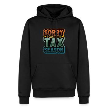 Tut Mir Leid, Ich Kann Nicht, Es Ist Steuersaison - Männer Premium Bio Hoodie - Schwarz - Vorne - Nico (187cm)