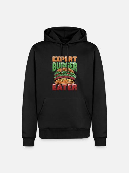 Expert Burger Eater Cheeseburger - Men’s Premium Organic Hoodie - black