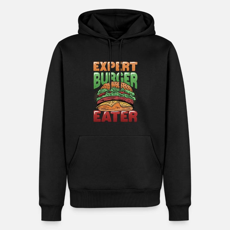 Expert Burger Eater Cheeseburger - Sweat à capuche Premium bio Homme - noir