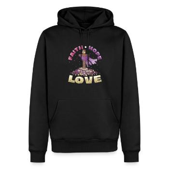 Faith, Hope, Love Church, Religion - Men’s Premium Organic Hoodie - black - Front - Nico (187cm)