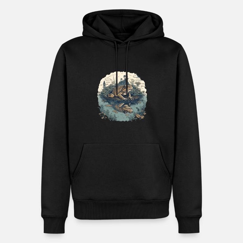 Crapaud à l’étang - Sweat à capuche Premium bio Homme - noir