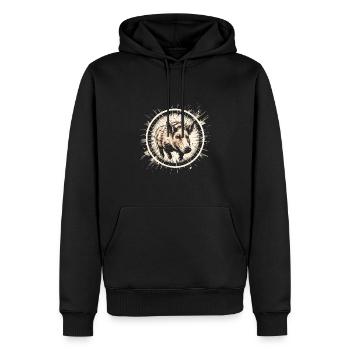 Hog Hunting Crosshair - Männer Premium Bio Hoodie - Schwarz - Vorne - Nico (187cm)
