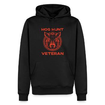Chasse au porc Chasse au sanglier vétéran - Sweat à capuche Premium bio Homme - noir - Devant - Nico (187cm)