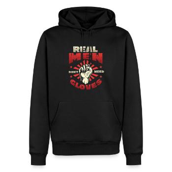 Echte Männer Brauchen Keine Handschuhe - Männer Premium Bio Hoodie - Schwarz - Vorne - Nico (187cm)