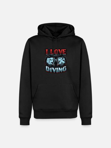 I love diving, scuba diving - Men’s Premium Organic Hoodie - black