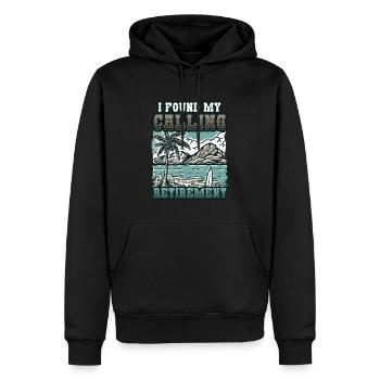 J’ai trouvé ma vocation, la retraite - Sweat à capuche Premium bio Homme - noir - Devant - Nico (187cm)