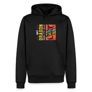 Mein Drache Neigt Seinen Kopf, Genau Wie Du - Männer Premium Bio Hoodie - Schwarz - Vorne - Nico (187cm)
