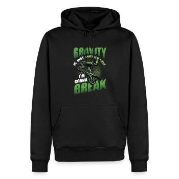Schwerkraft, Ein Weiteres Gesetz - Männer Premium Bio Hoodie - Schwarz - Vorne - Nico (187cm)