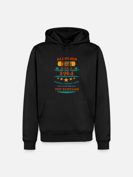 Oldtimer Retro 1964 - Männer Premium Bio Hoodie - Schwarz