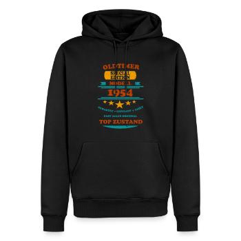 Oldtimer Retro 1954 - Männer Premium Bio Hoodie - Schwarz - Vorne - Nico (187cm)
