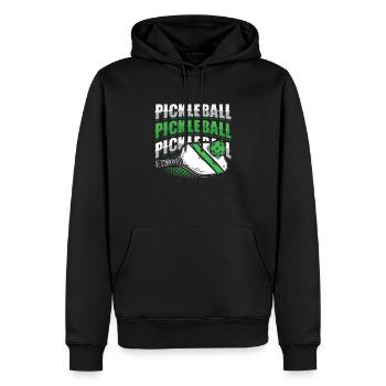Amateurs de pickleball - Sweat à capuche Premium bio Homme - noir - Devant - Nico (187cm)