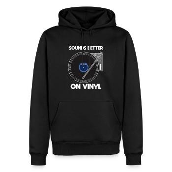 Sounds Better On Vinyl Vinyl Record Collector - Männer Premium Bio Hoodie - Schwarz - Vorne - Nico (187cm)