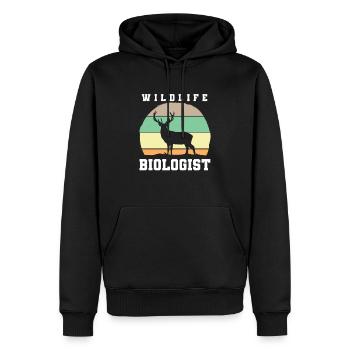 Biologiste de la faune Wildtierbiologe - Sweat à capuche Premium bio Homme - noir - Devant - Nico (187cm)